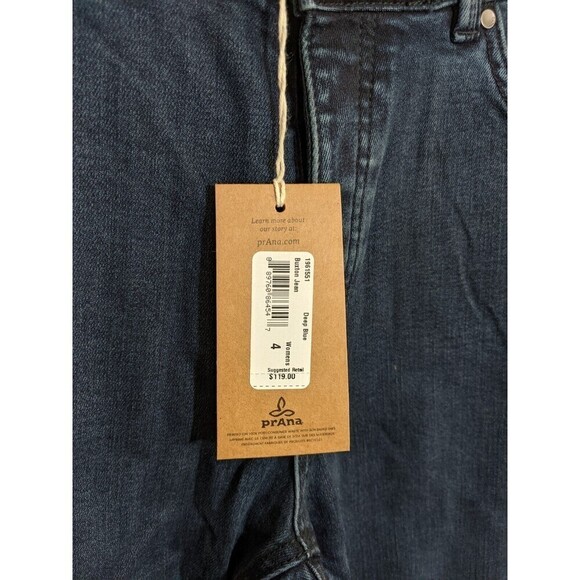 Prana Buxton Jean Deep Blue Mid Rise Button Fly Slim Boyfriend Fit Size 4/27 - Picture 10 of 10